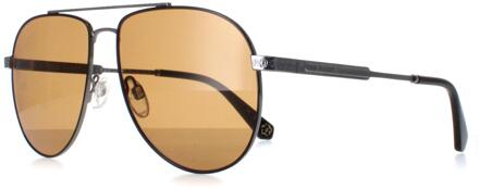 Ted Baker TB1691 Maeve 901 gunmetal met zwart geverfde rand bruine zonnebril