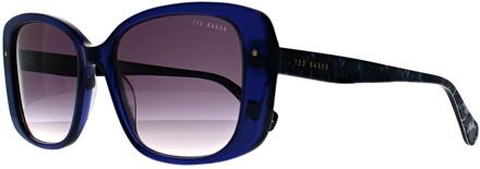 Ted Baker TB1740 Penelope 657 glanzend kristal marine grijs gradiënt zonnebril - maat Blauw