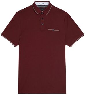 Ted Baker Tortila Heren Maroon Poloshirt - maat S Kastanjebruin
