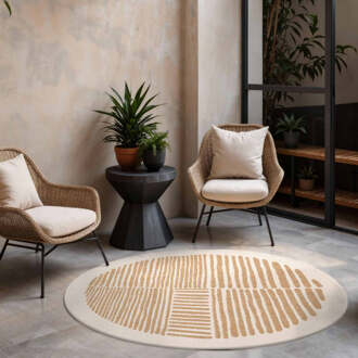 Ted Baker Vloerkleed Bounds Rond - Jute Wit Xcm - Polypropyleen - Dekbed-Discounter.nl