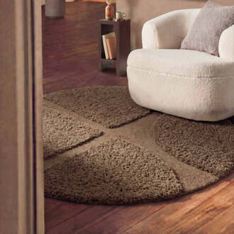 Ted Baker Vloerkleed Jasper Rond - Bruin Xcm - Polyester - Dekbed-Discounter.nl