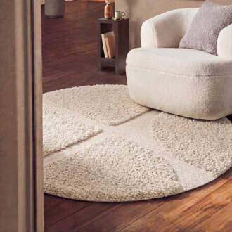 Ted Baker Vloerkleed Jasper Rond - Creme Xcm - Polyester - Dekbed-Discounter.nl