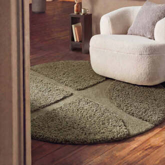 Ted Baker Vloerkleed Jasper Rond - Groen Xcm - Polyester - Dekbed-Discounter.nl