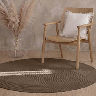 Ted Baker Vloerkleed Victoria Rond - Bruin Xcm - Wol - Dekbed-Discounter.nl