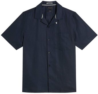 Ted Baker Wesland Linnen Heren Navy Overhemd - S