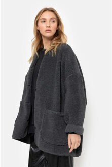 Teddy oversized jacket hannah 2 Houtskool - One size