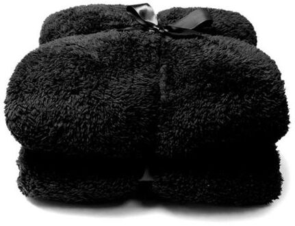 Teddy plaid - 150x200cm - Zwart