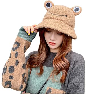 Teddy Print Kunstleer Emmer Hoed Koreaanse Stijl Winter Hoed Visser Hoed Warme Winter Visser Hoed Шапка Вязаная Женская KH