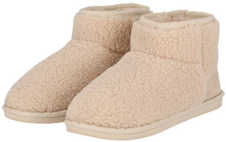 teddy sloffen - dames - off white - teddystof - pantoffels 39-40