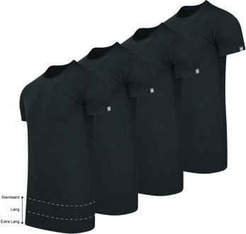 Tee SS 4-Pack T-shirts Zwart - maat L
