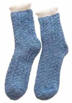 Teen Sokken Dikke Warme Bont Fleece Vloer Sokken Accessoires Sport Sokken Sportkleding Vrouwen Winter Pluizige Lange Sokken blauw