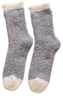 Teen Sokken Dikke Warme Bont Fleece Vloer Sokken Accessoires Sport Sokken Sportkleding Vrouwen Winter Pluizige Lange Sokken grijs