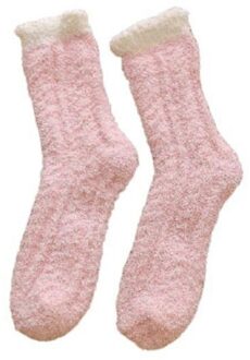 Teen Sokken Dikke Warme Bont Fleece Vloer Sokken Accessoires Sport Sokken Sportkleding Vrouwen Winter Pluizige Lange Sokken licht roze