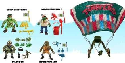 Teenage Mutant Ninja Turtles Classic Action Figures 4-Pack Sewer Heroes with Parachute