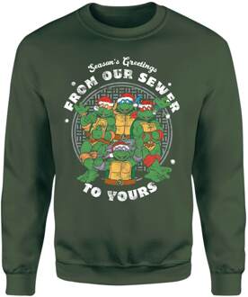 Teenage Mutant Ninja Turtles Sewer Season's Greetings Christmas Jumper - Green - XXL Groen