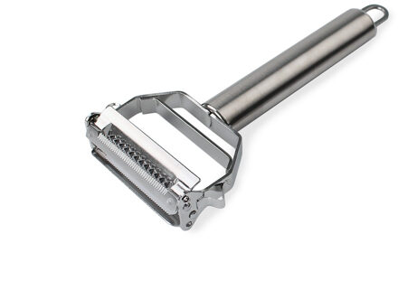 TEENRA 1 Stks Rvs Fruit Groente Julienne Dunschiller Dunschiller Slicer Fruit Meloen Wortel Rasp Cutter 3 Bades