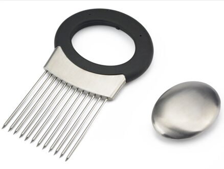 TEENRA 1 Stks Rvs Gesneden Ui Houder Voor Snijden Vork Metalen Vlees Naald Groente Fruit Tomaat Cutter Koken gereedschap