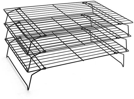 TEENRA 3-Tier Metalen non-stick Koken Rack Netto Brood Muffin Drogen Stand Cake Koelrek Netto Taart Koeler Houder bakken Tools