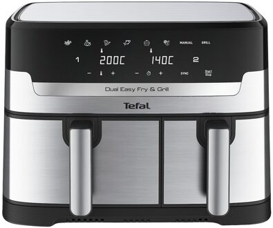 Tefal EY905D Easy Fry & Grill Dual Airfryer Grijs