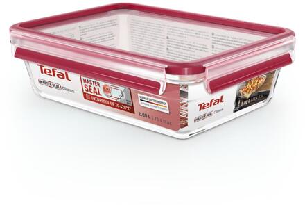 Tefal Masterseal Glazen vershouddoos rechthoekig 2.0L Rood