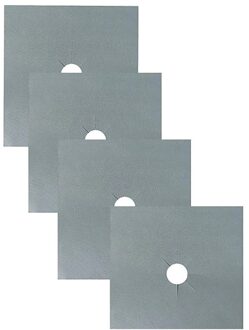 Teflon Gasfornuis Protectors Mat Herbruikbare Brander Cover Liner Pad Brand Verwondingen Bescherming Pad Fornuis Wasbaar Schoon Gereedschap Zilver