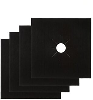 Teflon Gasfornuis Protectors Mat Herbruikbare Brander Cover Liner Pad Brand Verwondingen Bescherming Pad Fornuis Wasbaar Schoon Gereedschap zwart