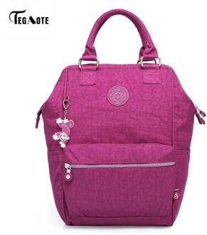 TEGAOTE Nylon Rugzak Studenten Schooltas Voor Tiener Meisjes Jongens Rugzakken Street Rugzak Laptop Rugzak Vrouwelijke paars rood / 26CMX19CMX41CM 1609