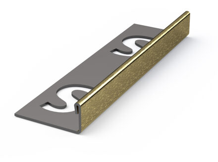 Tegelprofiel Faktum Recht RVS Goud Geborsteld 11 mm - 250 cm Faktum
