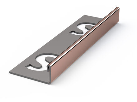Tegelprofiel Faktum Recht RVS Koper Glans 11 mm - 250 cm Faktum