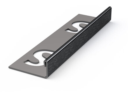 Tegelprofiel Faktum Recht RVS Zwart Geborsteld - Gunmetal 11 mm - 250 cm Faktum