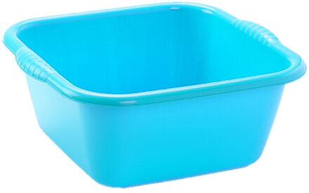 teiltje/afwasbak - 2x - vierkant - kunststof - 10 liter - 36 x 34 x 15 cm - Blauw