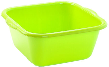 teiltje/afwasbak - 2x - vierkant - kunststof - 20 liter - 46 x 42 x 20 cm - Limegroen