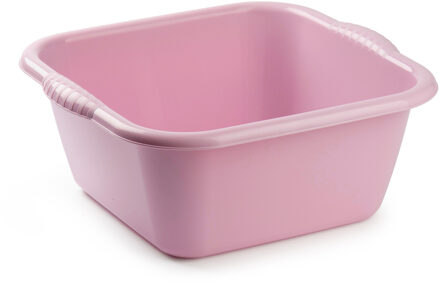 teiltje/afwasbak - vierkant - kunststof - 10 liter - 36 x 34 x 15 cm - Oud roze
