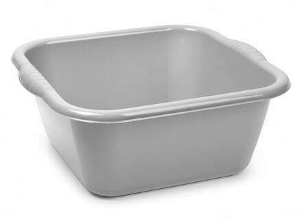 teiltje/afwasbak - vierkant - kunststof - 15 liter - 41 x 39 x 16 cm - grijs