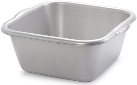 teiltje/afwasbak - vierkant - kunststof - 15 liter - 41 x 39 x 16 cm - zilvergrijs