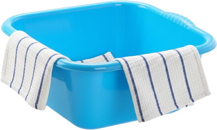 teiltje afwasbak - vierkant - kunststof - 6 liter - 31 x 29 x 13 cm - Blauw