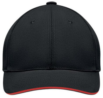 Tekapo zwaar geborsteld katoenen baseballpet Zwart - One size