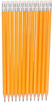 Teken potloden - setje van 24x stuks - schrijf of teken potloden - met gum