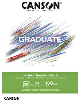 Tekenblok Canson Graduate Dessin A4 160gr 30vel Wit