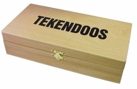 Tekendoos - hout - 27 x 15 cm - tekenkist - opbergen tekenspullen