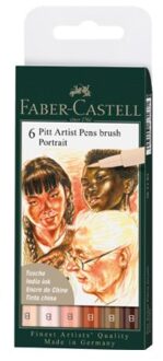 Tekenstift Faber-Castell Pen Brush "Portret" etui á 6 stuks FC-167167