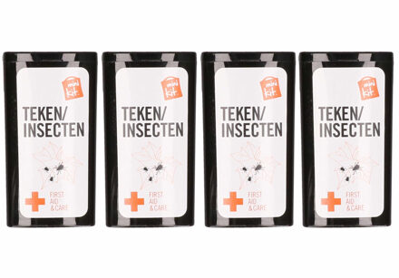 tekentang - 4x - tekenpincet - mini EHBO setje/kit - Teek/teken verwijderen set