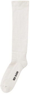 Tekst Intarsia Logo Sokken Rick Owens , Beige , Dames - M,S