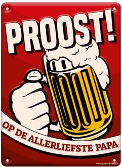 Tekstbord Metaal 22x16,5cm - Papa rood