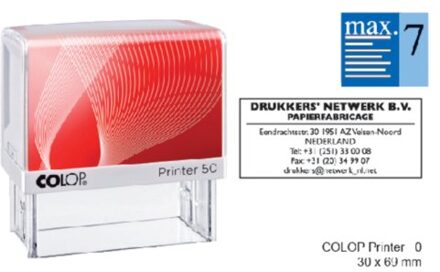 Tekststempel Colop Printer 50 +bon 7regels 69x30mm Transparant