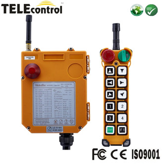 Telecontrol 12 buttons industrial wireless overhead EOT crane remote control F24-12D with mushroom emergency rotary switch