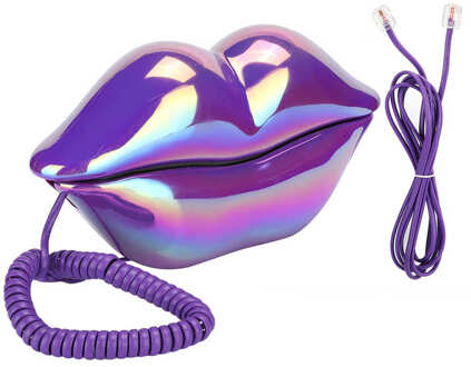 Telefoon Creatieve Paars Lippen Telefoon Galvaniseren Desktop Vaste Telefoon Voor Thuis Kantoor Telefoon Draagbare Huistelefoon