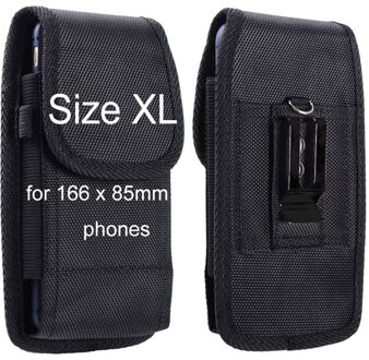 Telefoon Heuptas Voor Xiaomi Poco X3 Nfc Oxford Doek Nylon Holster Pouch Belt Cover Voor Xiaomi Redmi 10X 5G / 10X Pro 5G Vertical Size XL