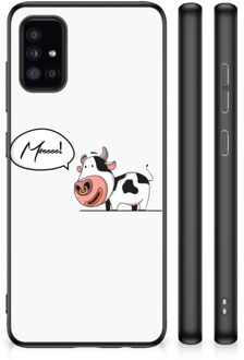 Telefoon Hoesje Gepersonaliseerd Cadeau Samsung Galaxy A51 Foto hoesje met Zwarte rand Cow