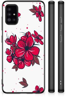 Telefoon Hoesje Samsung Galaxy A51 Foto hoesje met Zwarte rand Blossom Red